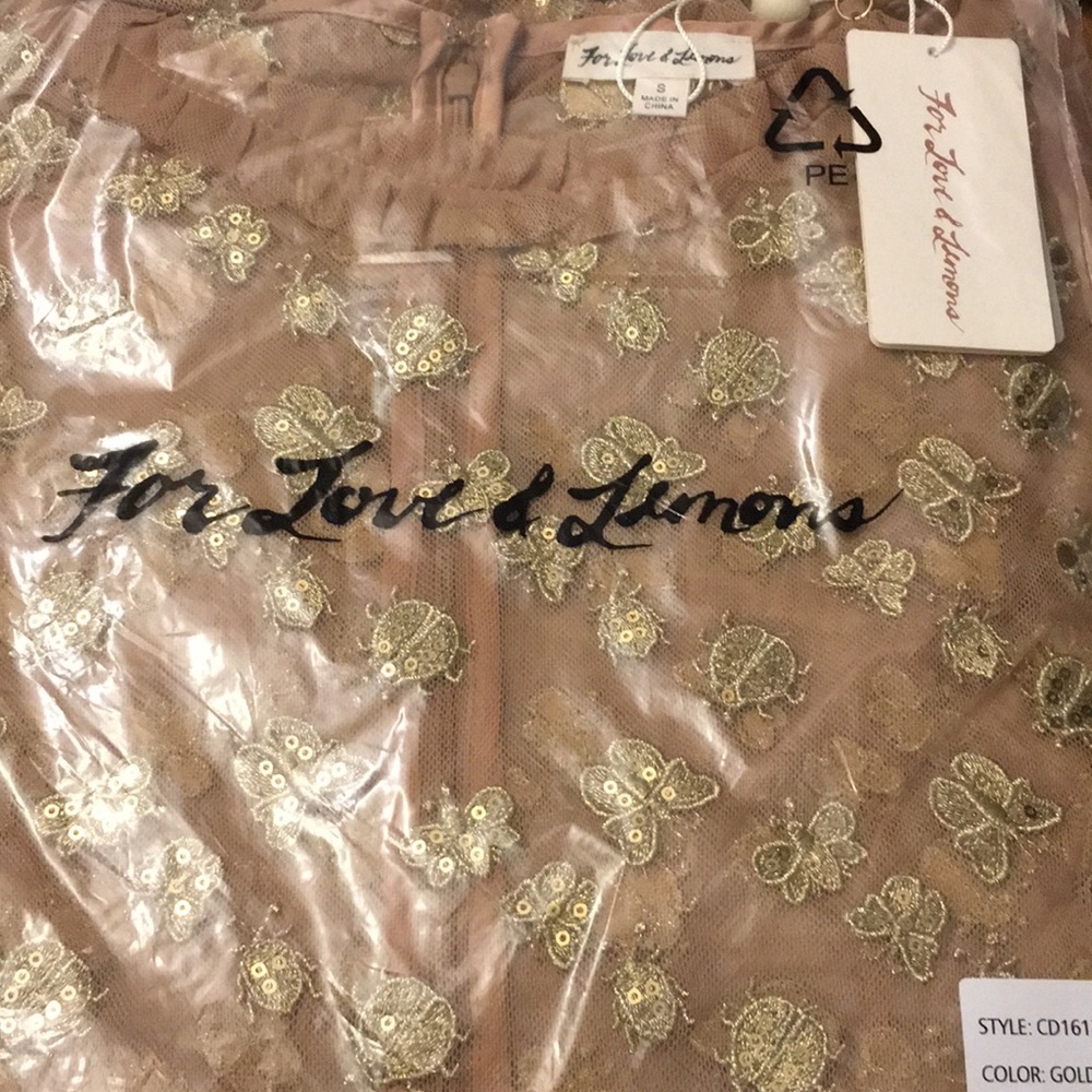 NWT For Love and Lemons Golden Garden Tulle Midi - Picture 6 of 6